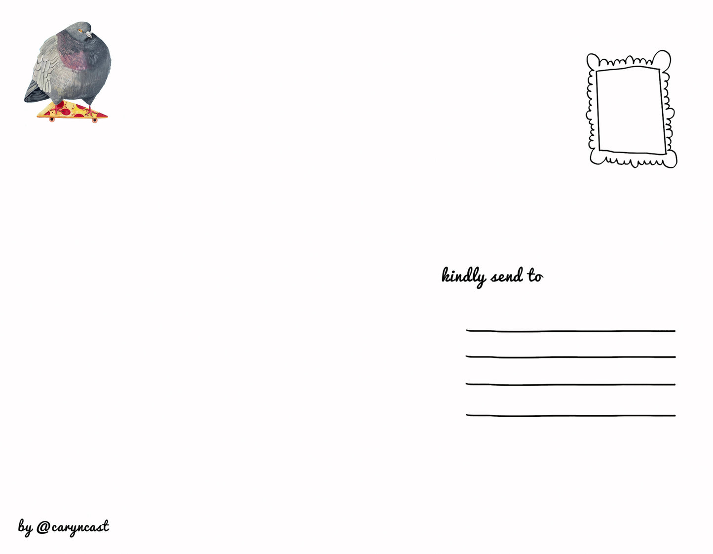 Pizza Pigeon Postcard