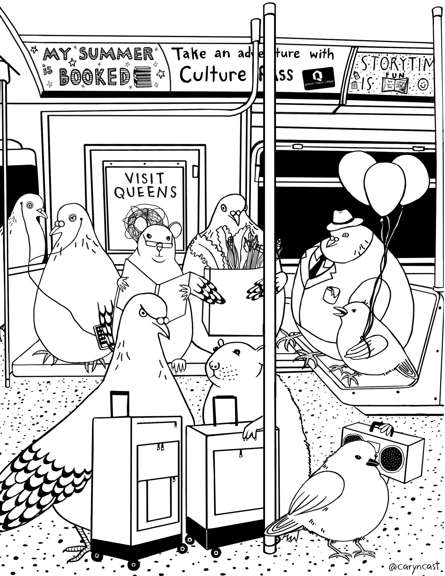 Queens Pigeons Coloring Sheets