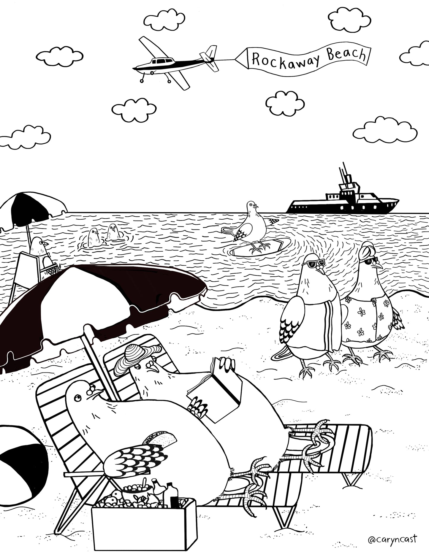 Queens Pigeons Coloring Sheets