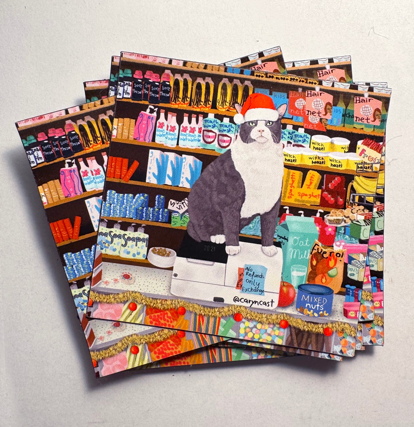 Santa Bodega Kitty Magnet