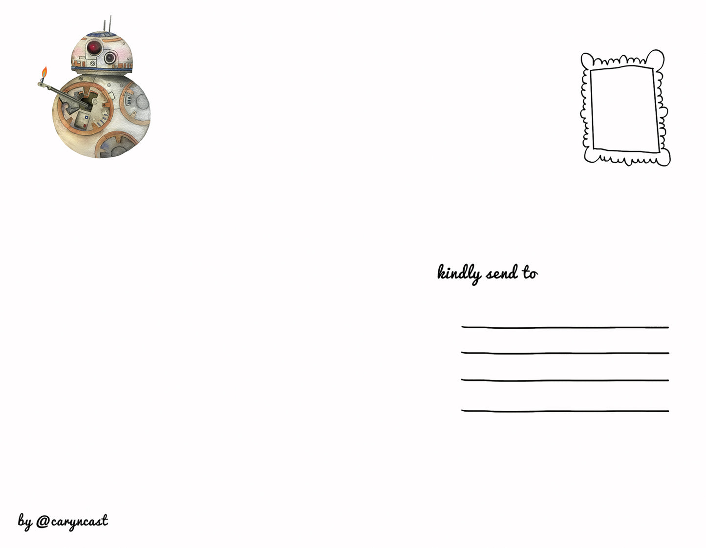 BB8 Be Mine Postcard