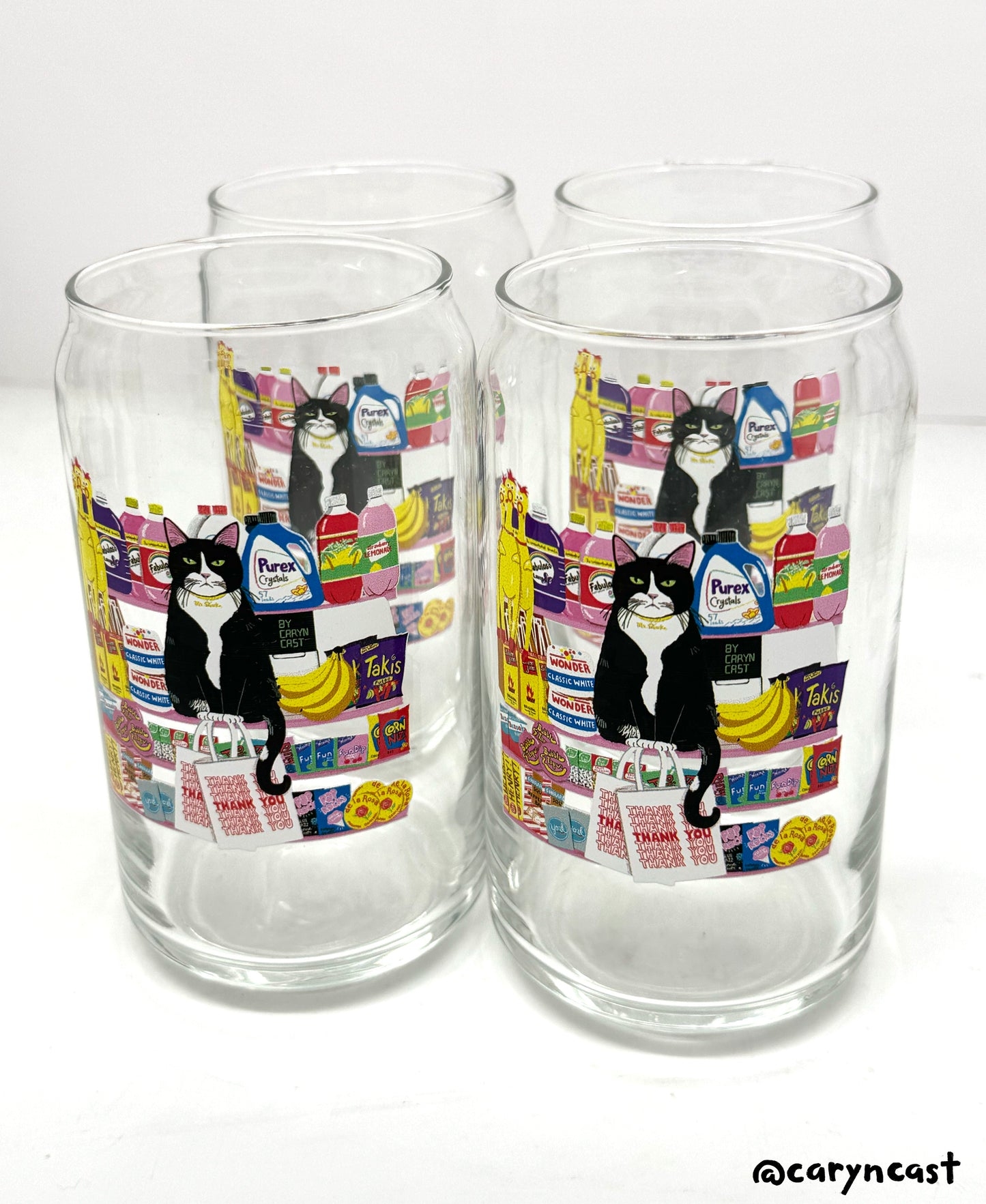 Bodega Kitty Beer Can Glass