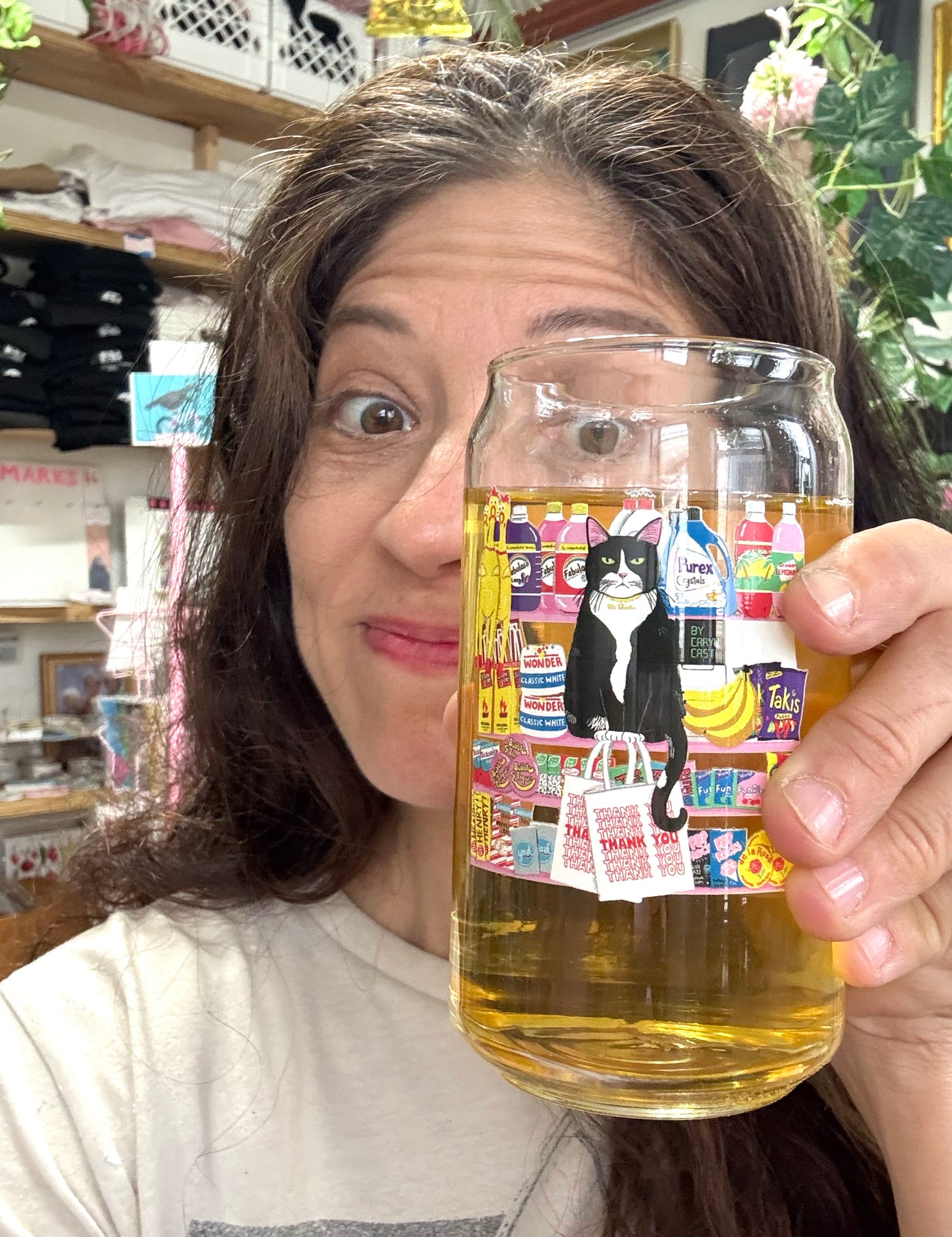 Bodega Kitty Beer Can Glass
