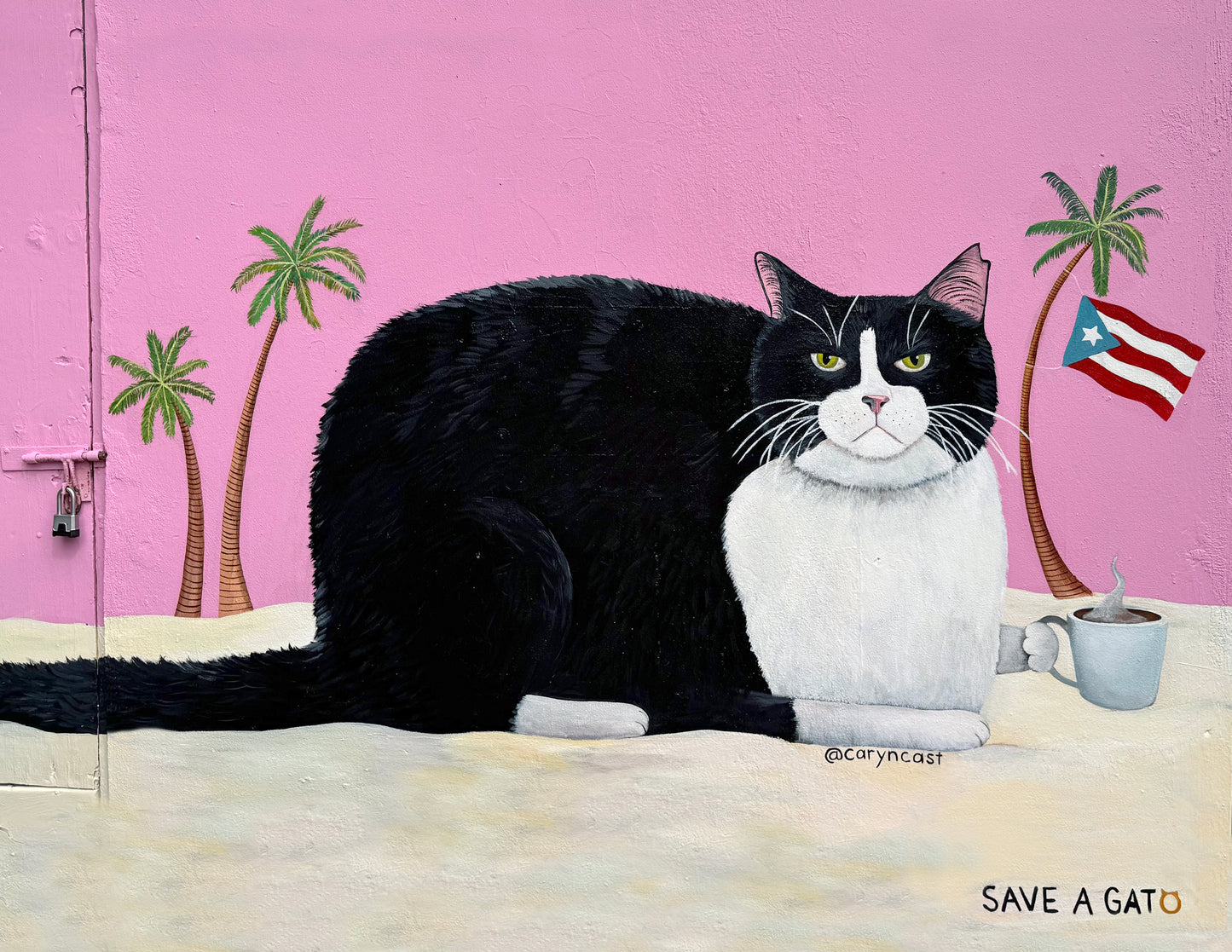 Buddha the Cat Mural Print / Save A Gato, Puerto Rico