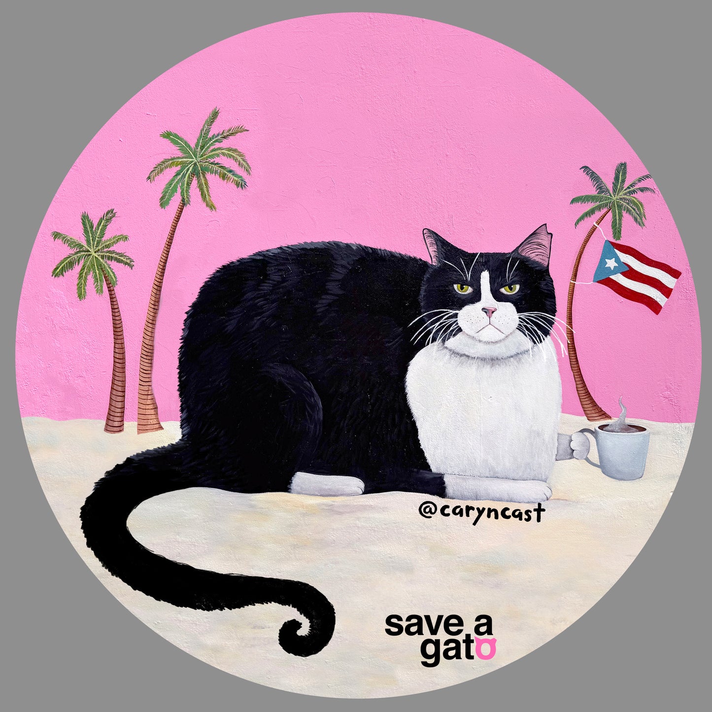 Buddha the Cat sticker by Caryn Cast