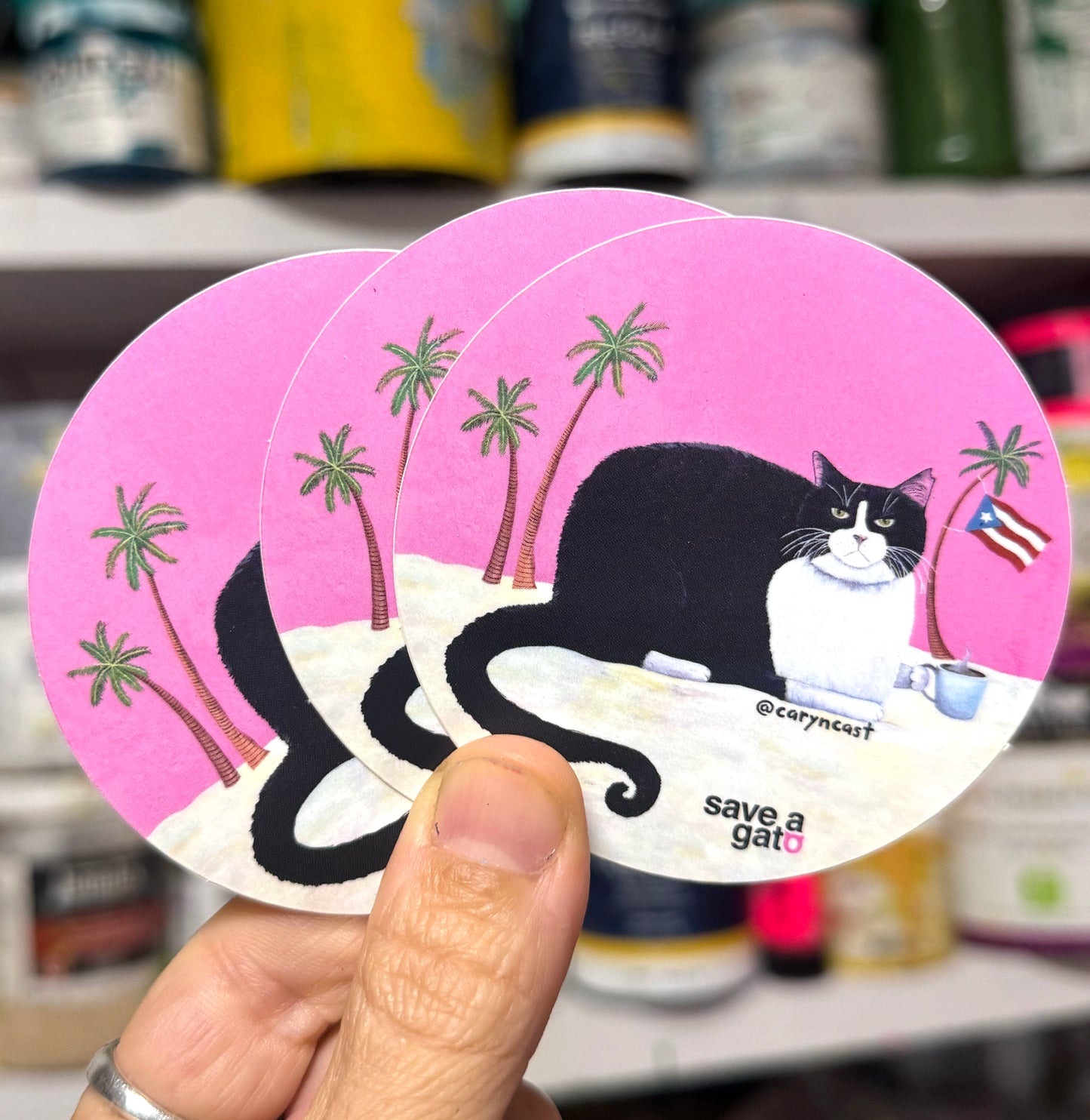 Buddha the Cat sticker by Caryn Cast