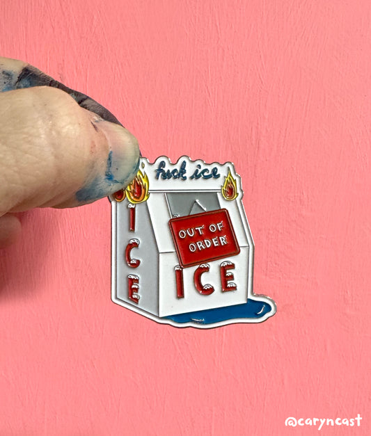Burning Icebox Enamel Pin
