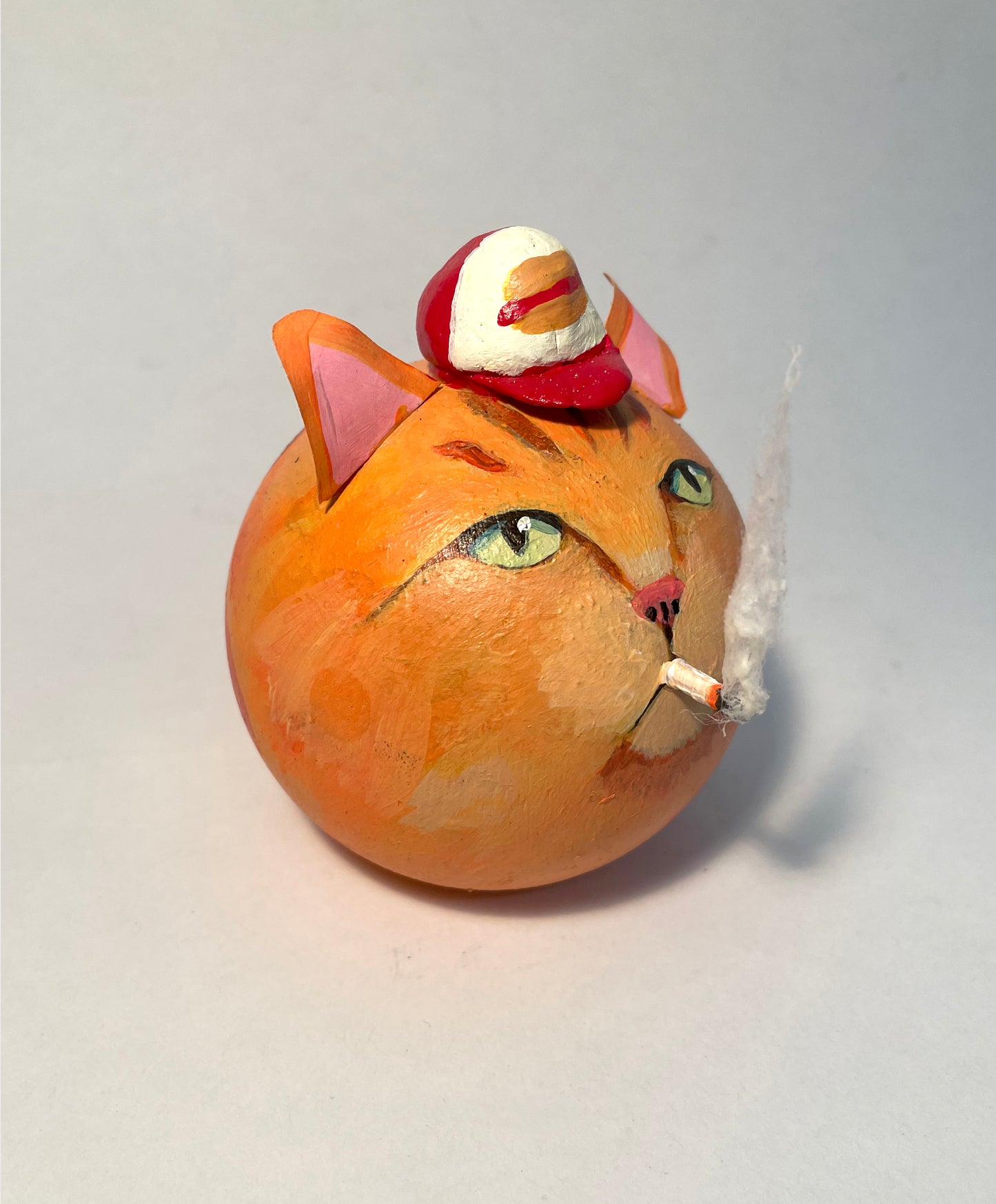 Cheddar the Smoking Cat Paperweight