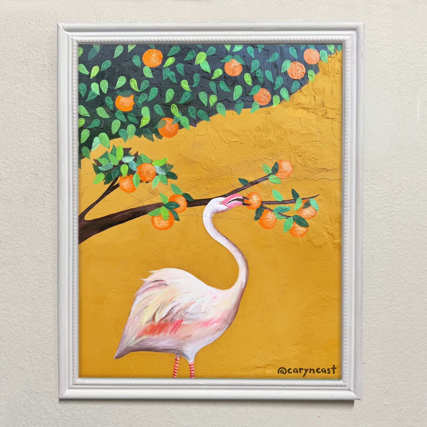 Flamingo in the Orange Tree