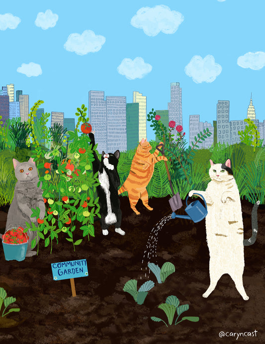 Gardening Cats Greeting Card