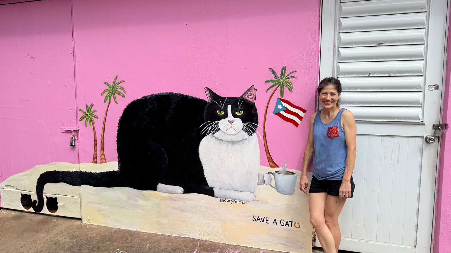 Buddha the Cat Mural Print / Save A Gato, Puerto Rico