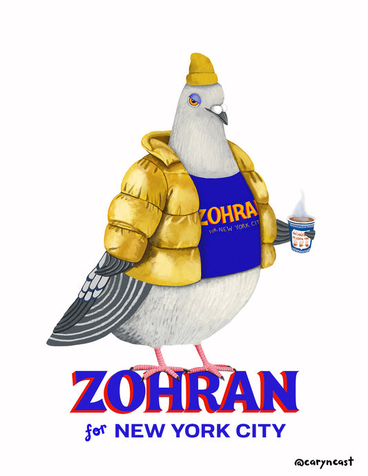Winter Jerry for Zohran poster & print