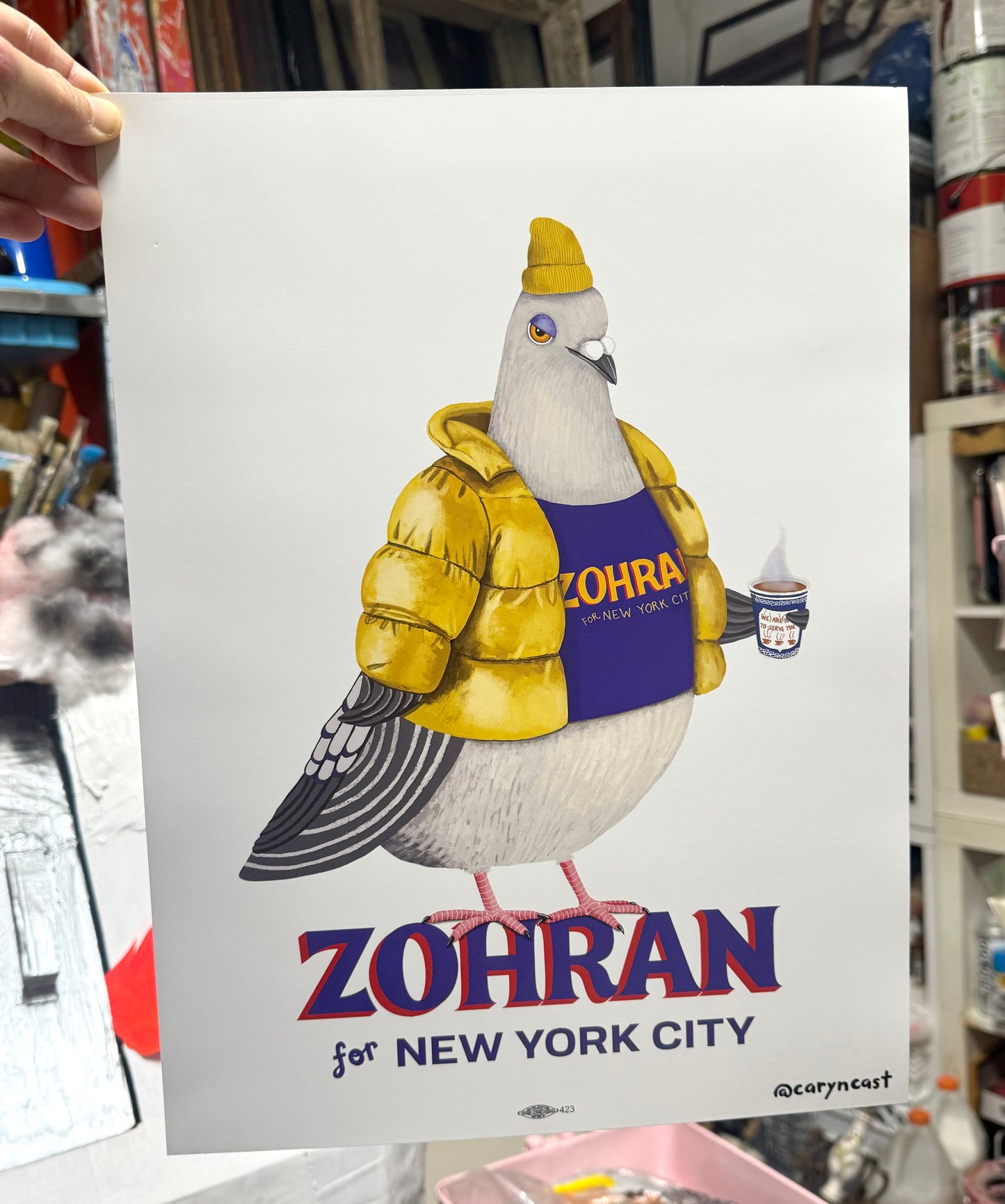 Winter Jerry for Zohran poster & print