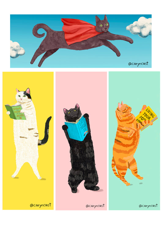 Reading Cats Bookmark Set
