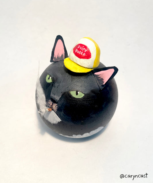 Milkshake the Smoking Cat Paperweight