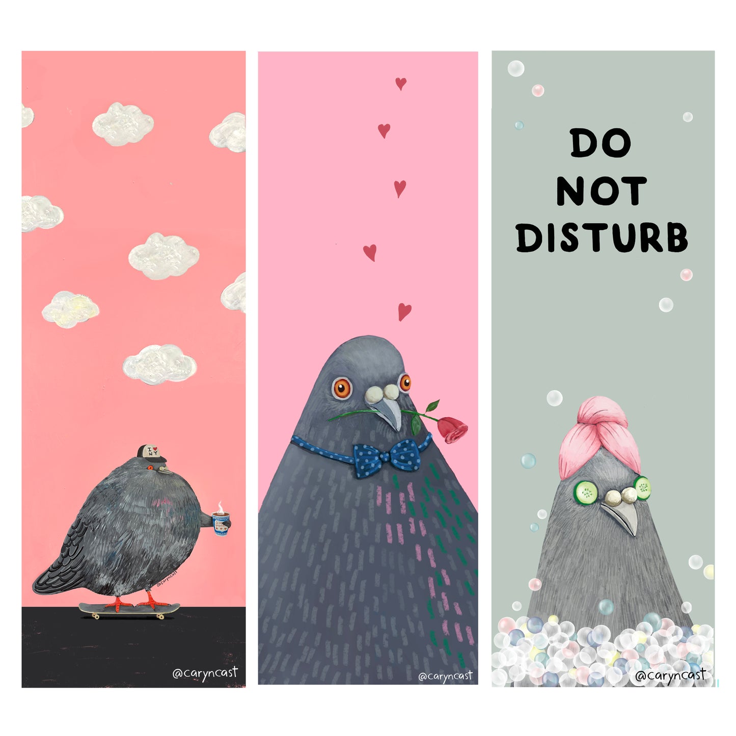 Pigeon Bookmark Set