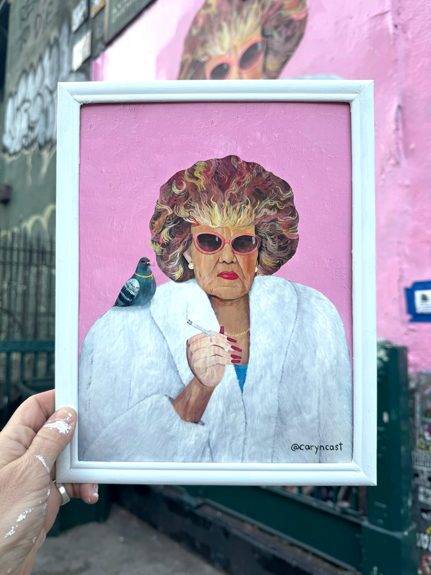 Pigeon Lady Mural art print