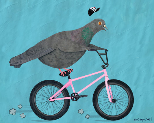 Pigeon on a Bike Postcard