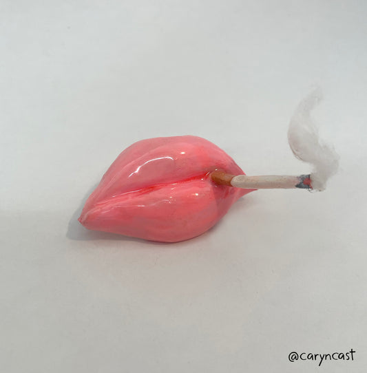 Smoking Pink Lips Magnet