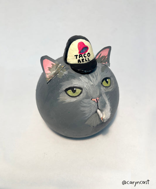 Tacocat Smoking Kitty Paperweight