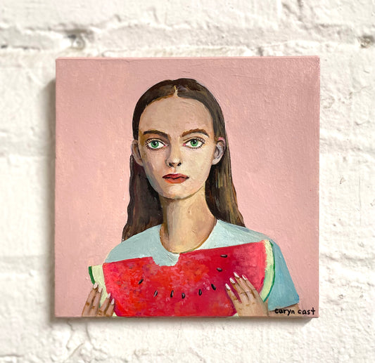 Watermelon Girl Painting
