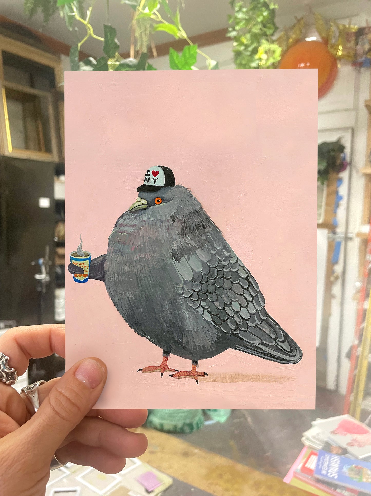 Fluffy Pigeon Greeting Card