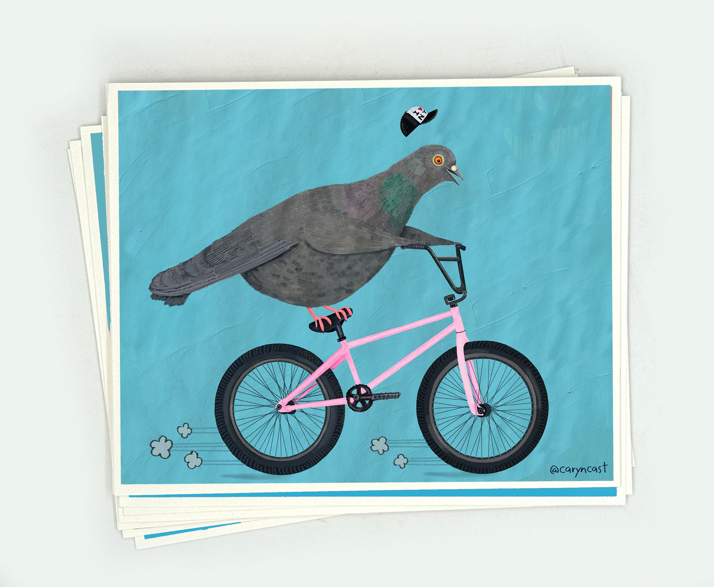 Pigeon on a Bike Postcard