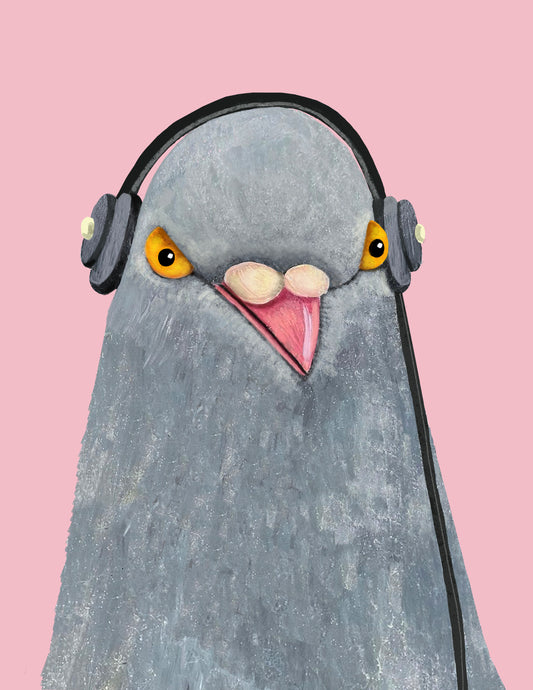 Headphones Pigeon print